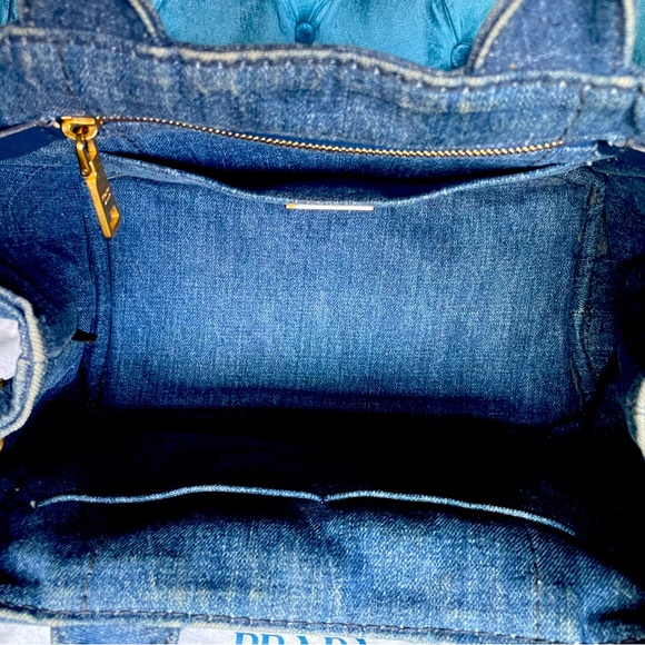 💯 Authentic Prada Canapa Demin Mini Tote - Picture 6 of 14